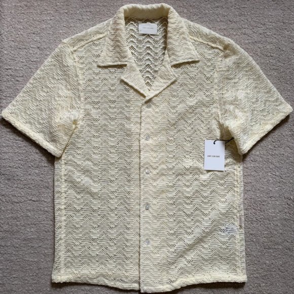 Aime Leon Dore Rico Shirt AfterGlow lace size XS crochet Woven Button - Picture 1 of 6